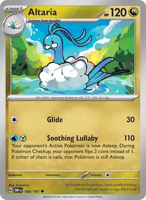 Altaria 160/197 Uncommon, Obsidian Flames Pokémon TCG card