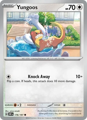Yungoos 176/197 Common, Obsidian Flames Pokémon TCG card