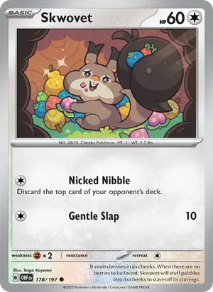 Skwovet 178/197 Common, Obsidian Flames Pokémon TCG card