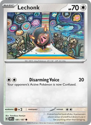 Lechonk 181/197 Common, Obsidian Flames Pokémon TCG card