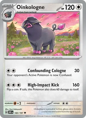 Oinkologne 183/197 Uncommon, Obsidian Flames Pokémon TCG card
