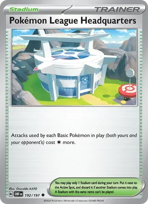 Pokemon League Headquarters 192/197 Uncommon, Obsidian Flames Pokémon TCG card