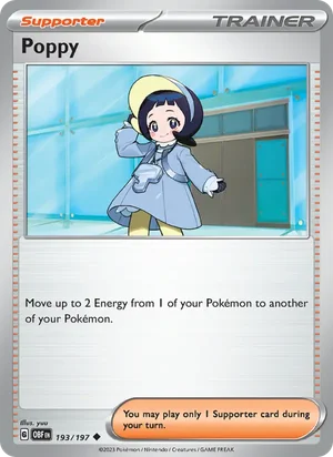 Poppy 193/197 Uncommon, Obsidian Flames Pokémon TCG card