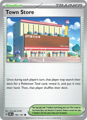 Town Store 196/197 Common, Obsidian Flames Pokémon TCG card