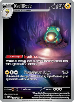 Bellibolt 201/197 Illustration Rare, Obsidian Flames Pokémon TCG card