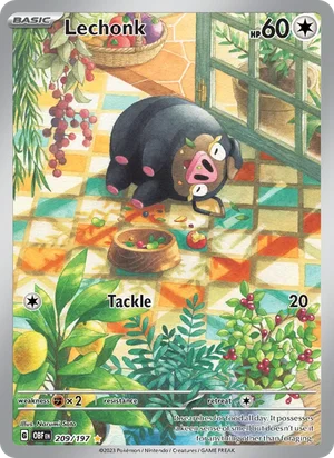 Lechonk 209/197 Illustration Rare, Obsidian Flames Pokémon TCG card