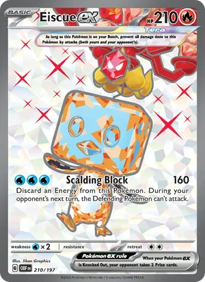 Eiscue ex 210/197 Ultra Rare, Obsidian Flames Pokémon TCG card