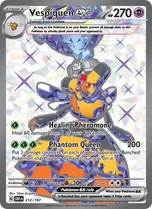 Vespiquen ex 212/197 Ultra Rare, Obsidian Flames Pokémon TCG card