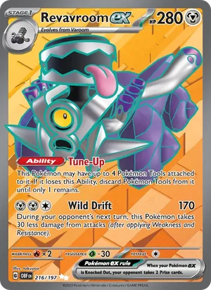 Revavroom ex 216/197 Ultra Rare, Obsidian Flames Pokémon TCG card