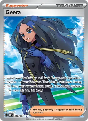 Geeta 218/197 Ultra Rare, Obsidian Flames Pokémon TCG card