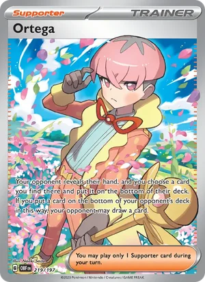 Ortega 219/197 Ultra Rare, Obsidian Flames Pokémon TCG card