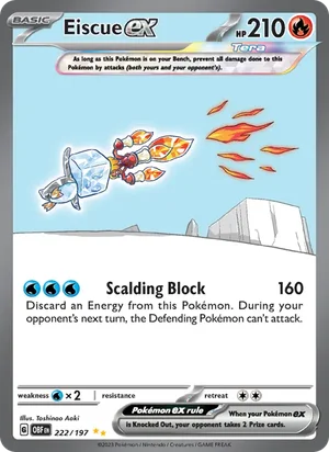 Eiscue ex 222/197 Special Illustration Rare, Obsidian Flames Pokémon TCG card