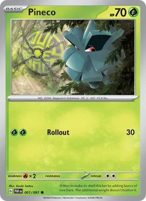Pineco Paldean Fates Pokémon TCG Common 001