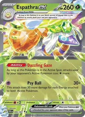 Espathra ex Paldean Fates Pokémon TCG Double Rare 006