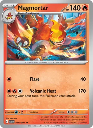 Magmortar Paldean Fates Pokémon TCG Rare 010