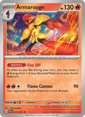 Armarouge Paldean Fates Pokémon TCG Rare 015