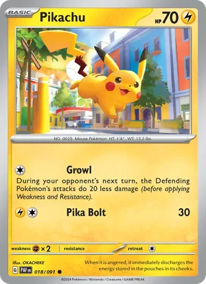 Pikachu Paldean Fates Pokémon TCG Common 018