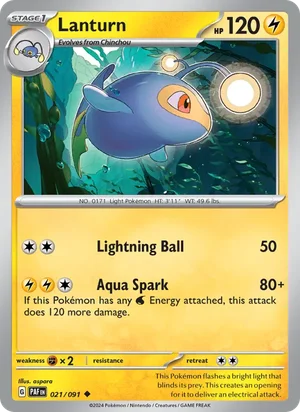 Lanturn Paldean Fates Pokémon TCG Uncommon 021