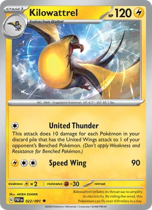 Kilowattrel Paldean Fates Pokémon TCG Uncommon 022