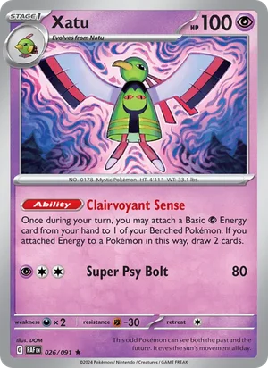 Xatu Paldean Fates Pokémon TCG Rare 026