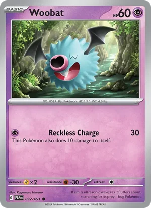 Woobat Paldean Fates Pokémon TCG Common 032