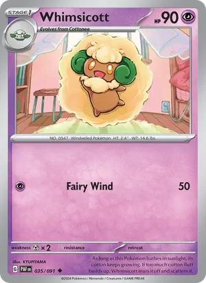 Whimsicott Paldean Fates Pokémon TCG Uncommon 035