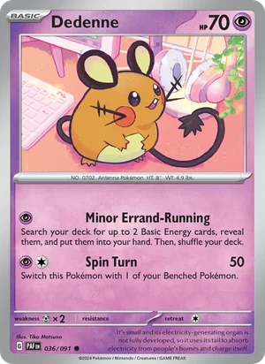 Dedenne Paldean Fates Pokémon TCG Common 036