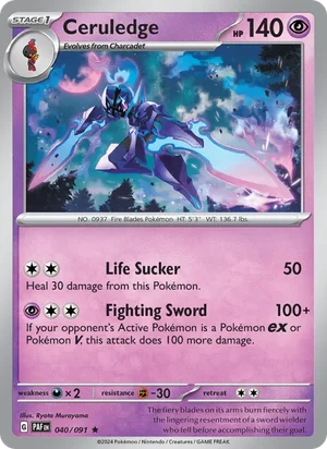 Ceruledge Paldean Fates Pokémon TCG Rare 040