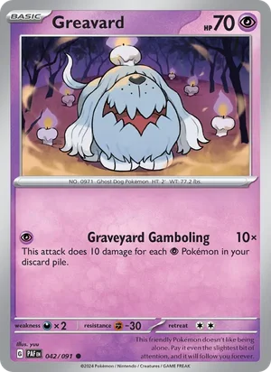 Greavard Paldean Fates Pokémon TCG Common 042