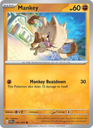 Mankey Paldean Fates Pokémon TCG Common 045