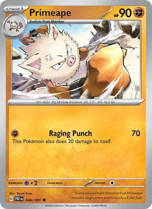 Primeape Paldean Fates Pokémon TCG Uncommon 046