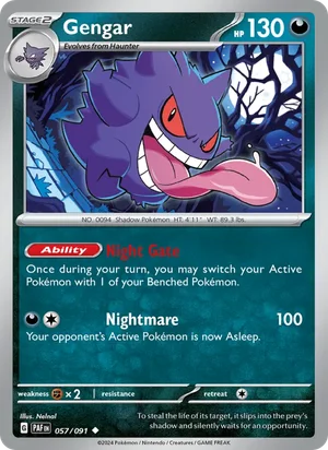Gengar Paldean Fates Pokémon TCG Uncommon 057