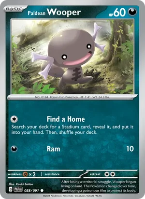 Paldean Wooper Paldean Fates Pokémon TCG Common 058