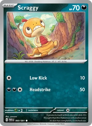 Scraggy Paldean Fates Pokémon TCG Common 060