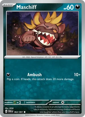 Maschiff Paldean Fates Pokémon TCG Common 062