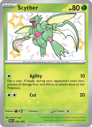 Scyther Paldean Fates Pokémon TCG Shiny Rare 095