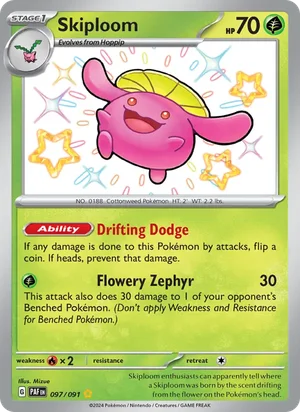 Skiploom Paldean Fates Pokémon TCG Shiny Rare 097