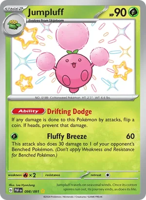 Jumpluff Paldean Fates Pokémon TCG Shiny Rare 098