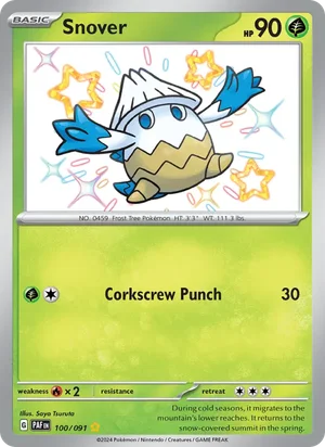 Snover Paldean Fates Pokémon TCG Shiny Rare 100