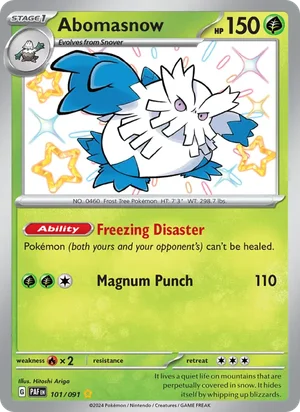Abomasnow Paldean Fates Pokémon TCG Shiny Rare 101