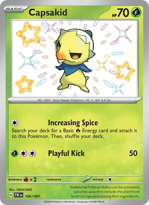 Capsakid Paldean Fates Pokémon TCG Shiny Rare 106