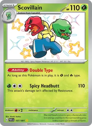 Scovillain Paldean Fates Pokémon TCG Shiny Rare 107