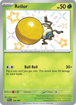 Rellor Paldean Fates Pokémon TCG Shiny Rare 108