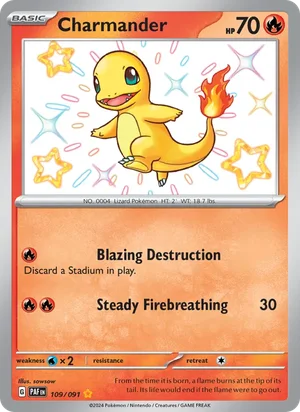 Charmander Paldean Fates Pokémon TCG Shiny Rare 109