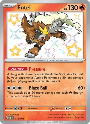 Entei Paldean Fates Pokémon TCG Shiny Rare 112