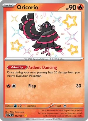 Oricorio Paldean Fates Pokémon TCG Shiny Rare 113