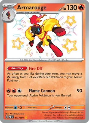 Armarouge Paldean Fates Pokémon TCG Shiny Rare 115