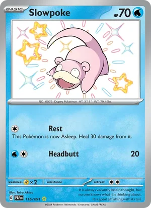 Slowpoke Paldean Fates Pokémon TCG Shiny Rare 116
