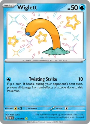 Wiglett Paldean Fates Pokémon TCG Shiny Rare 121