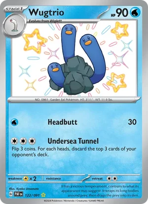 Wugtrio Paldean Fates Pokémon TCG Shiny Rare 122